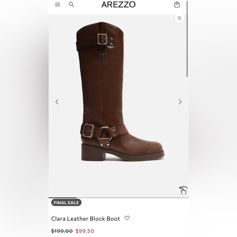 AREZZO Brown Leather Knee-High Boots